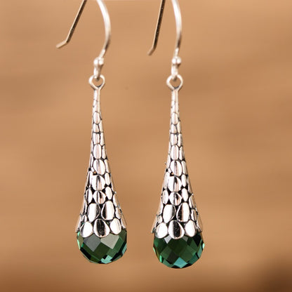 S925 Sterling Silver Drop Earrings With Retro Temperament-Jewearrings