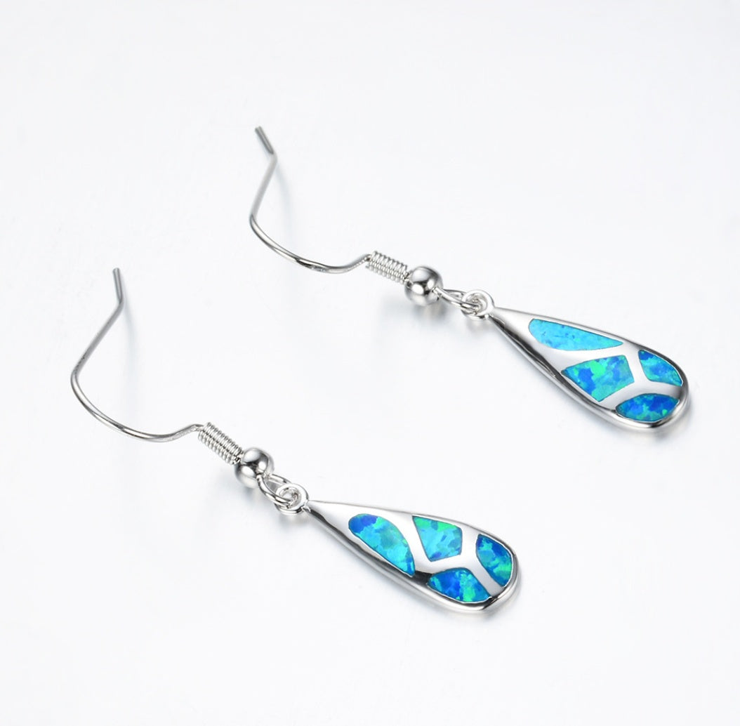 Opal Drop Earrings-Jewearrings