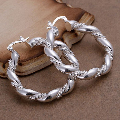 Vintage twisted rope hoop earrings-Jewearrings