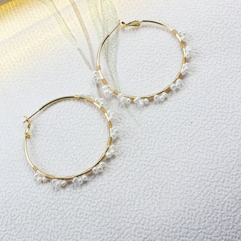 Tamsui Pearl Fashion Temperament Court Earrings-Jewearrings