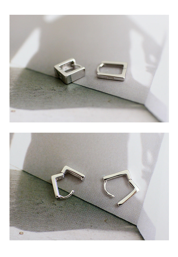 S925 Sterling Silver Personality Creative Square Earrings-Jewearrings