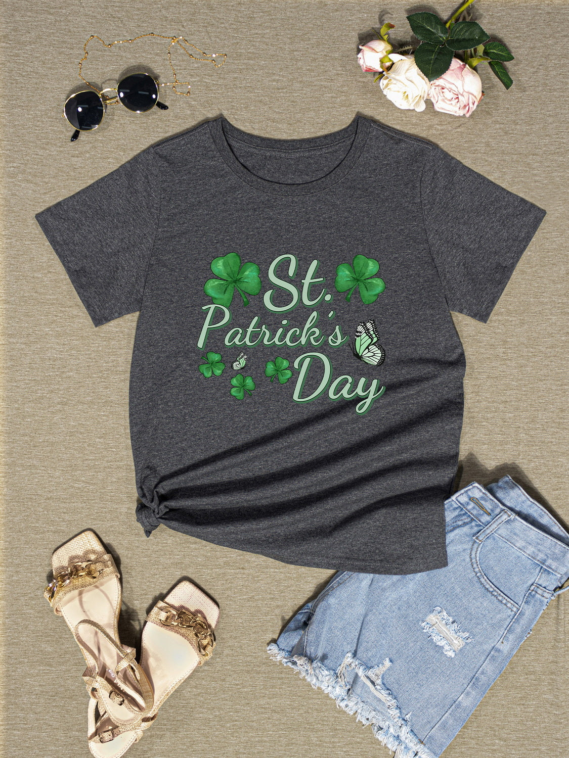 ST. PATRICK'S DAY Round Neck T-Shirt-Jewearrings