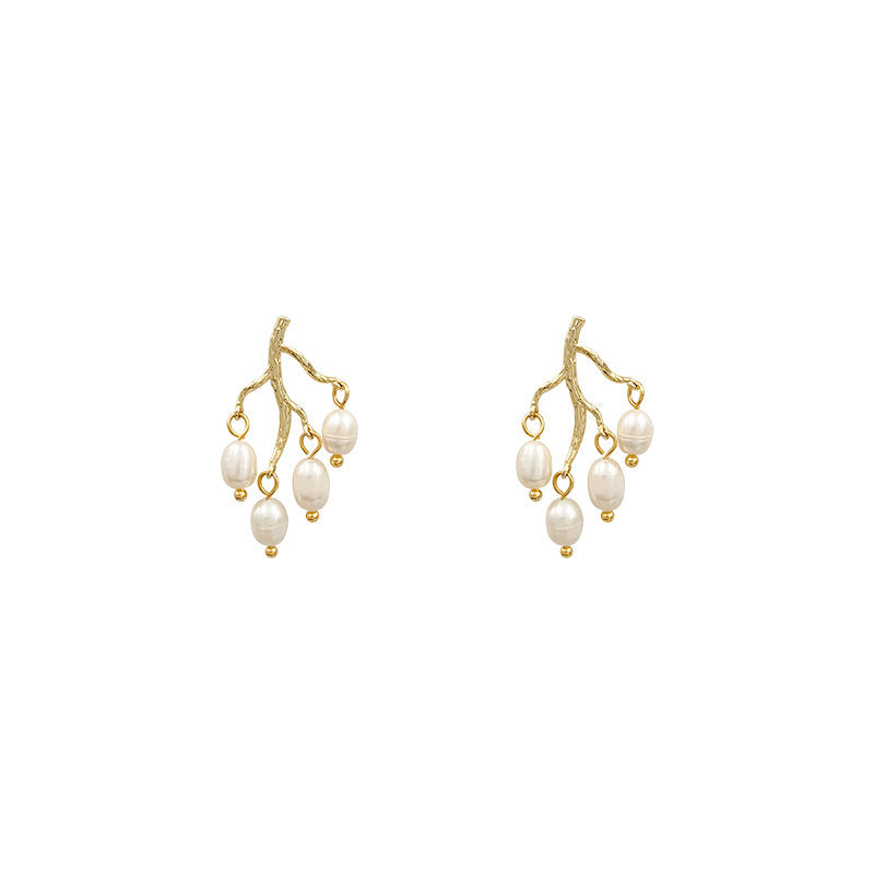 Pearl branch earrings earrings women-Jewearrings