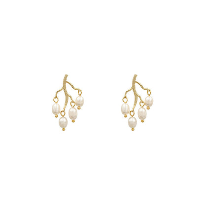 Pearl branch earrings earrings women-Jewearrings