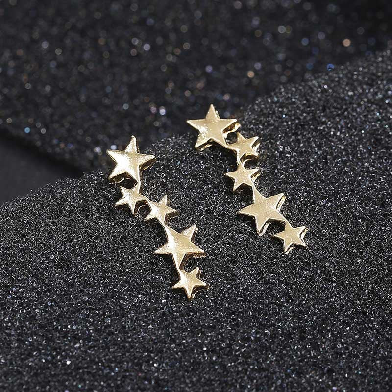 Korean version of the sleek minimalist new star earrings beautiful creative ear bone clip ear studs-Jewearrings