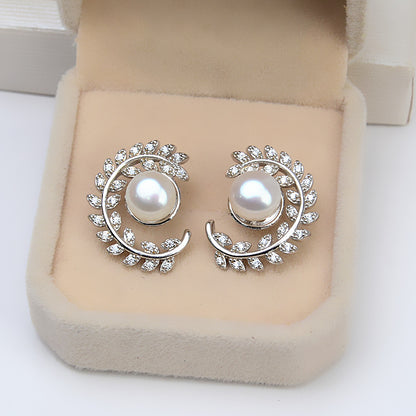 S925 Silver Stud Earrings Leaves For Women-Jewearrings