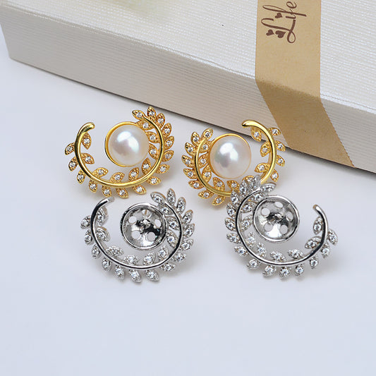 S925 Silver Stud Earrings Leaves For Women-Jewearrings