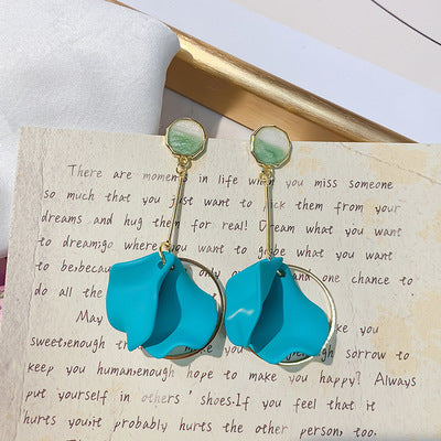 925 silver needle color drop glaze flower earrings female Japan and South Korea sweet earrings ins fashion trend personality earrings-Jewearrings