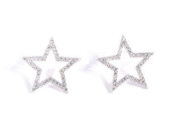 S925 sterling silver Japanese and Korean jewelry creative explosion models micro inlaid five-pointed star stud earrings earrings silver jewelry-Jewearrings