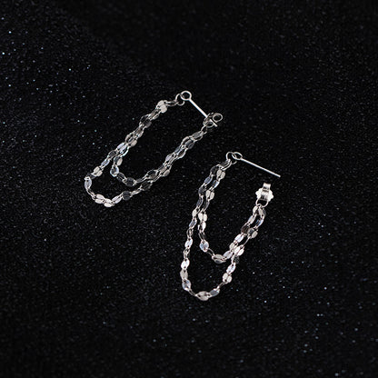 Sterling Silver Earrings Kiss Chain Kiss Chain-Jewearrings