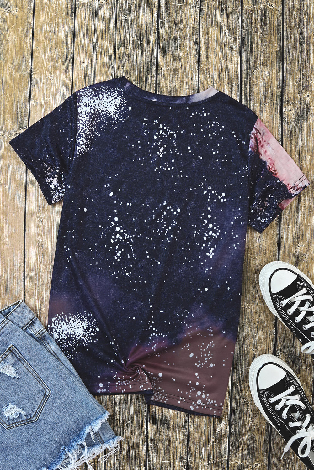 Printed AMERICA Graphic Round Neck Short Sleeve Tee-Jewearrings