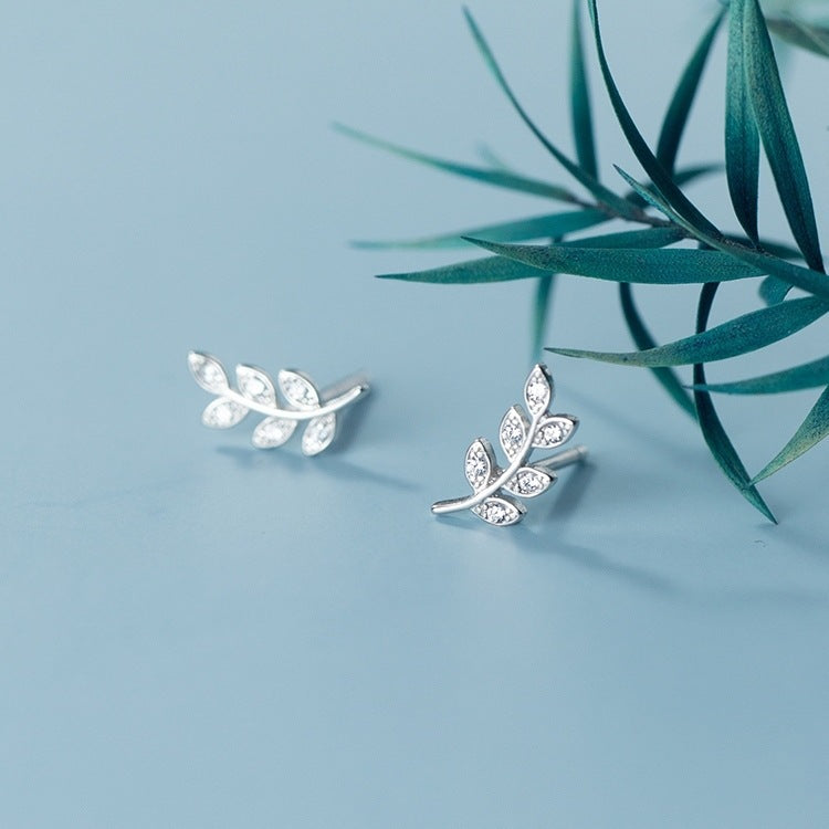 S925 Silver Mori Style Sweet And Simple Branch Bud Earrings-Jewearrings