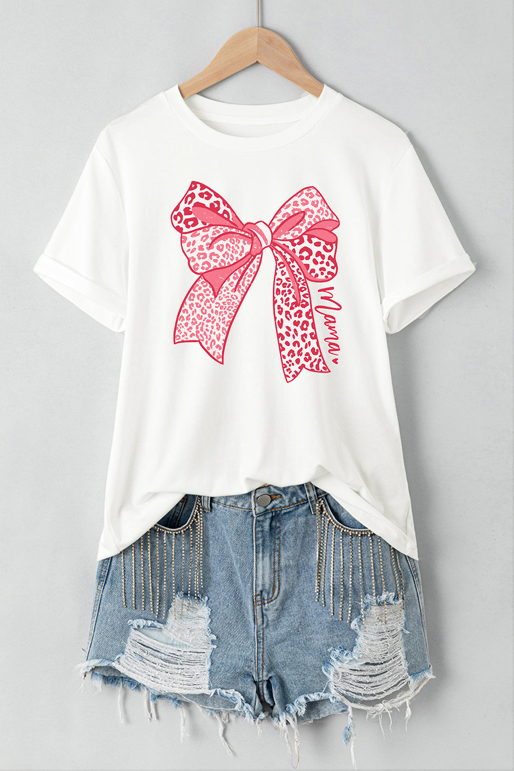 Bow Graphic Round Neck Short Sleeve T-Shirt-Jewearrings