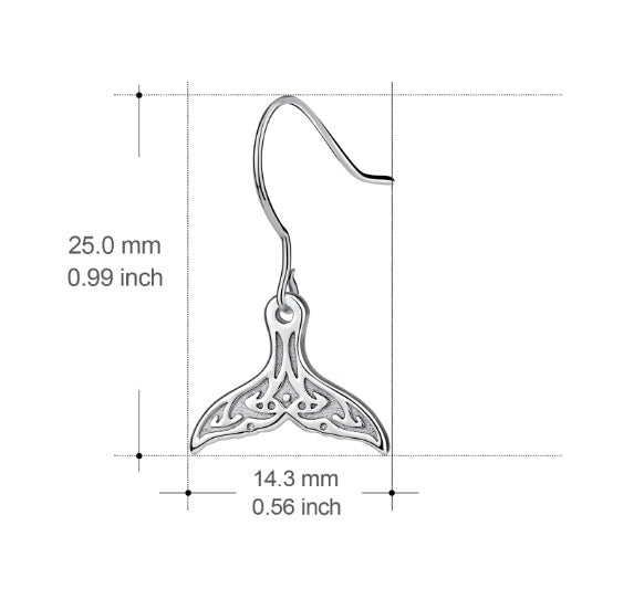 Cute Whale Tail 925 Sterling Silver earrings-Jewearrings