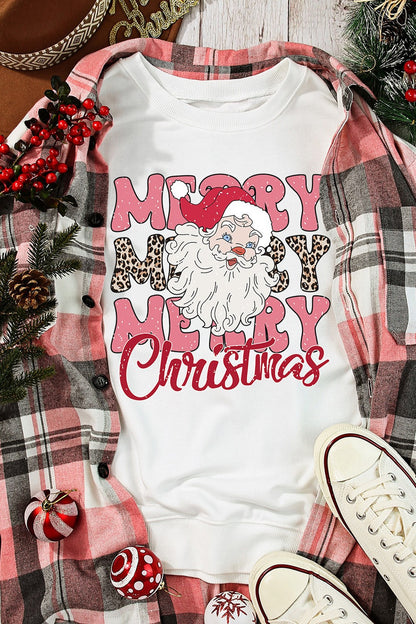 MERRY CHRISTMAS Round Neck Dropped Shoulder Sweatshirt-Jewearrings