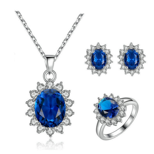 Sunflower Jewelry Set Necklace Ring Stud Earrings Bridal Jewelry-Jewearrings