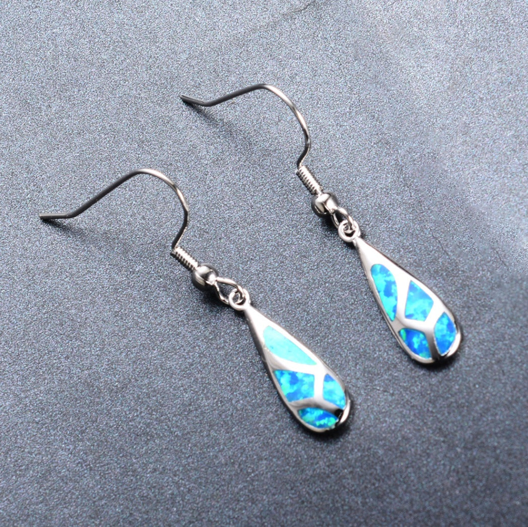 Opal Drop Earrings-Jewearrings