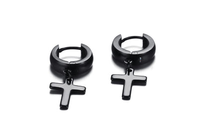 Stainless steel cross earrings-Jewearrings