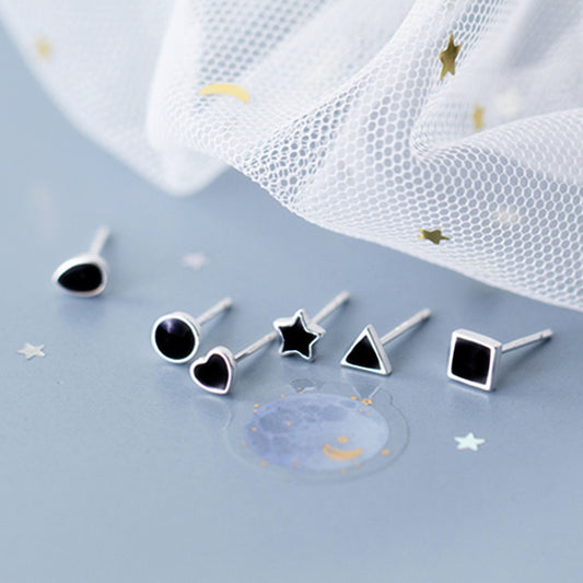 S925 Silver Female Cute Epoxy Sweet Stud Earrings-Jewearrings