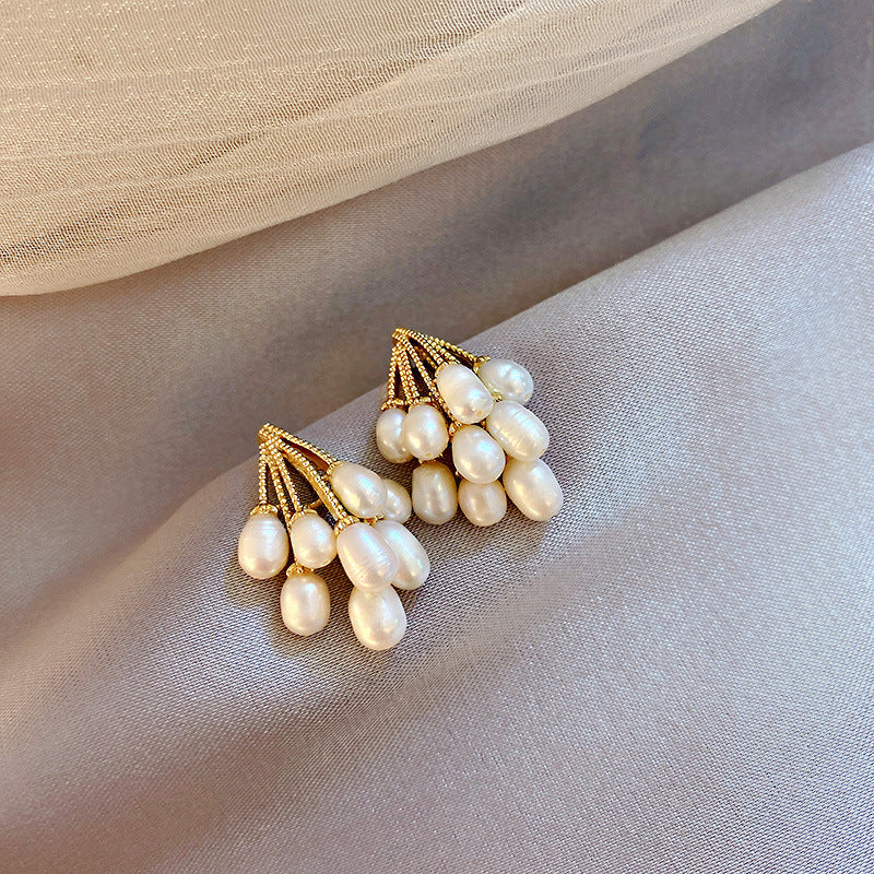 Natural Pearl Earrings Fashion Korean Earrings Wild Earrings Women-Jewearrings