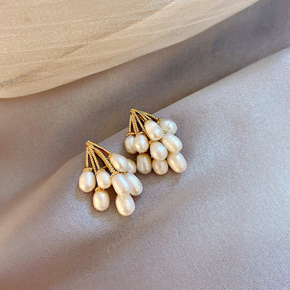 Natural Pearl Earrings Fashion Korean Earrings Wild Earrings Women-Jewearrings