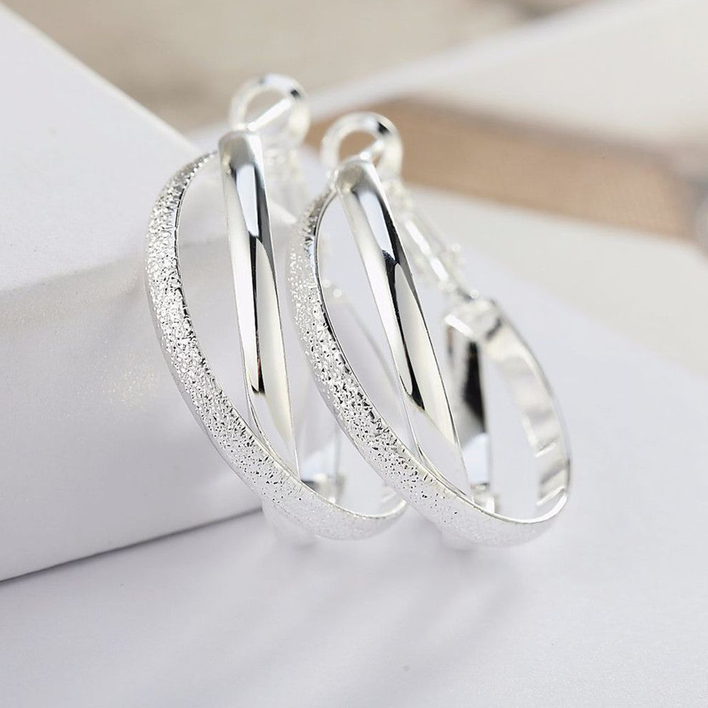 Simple And Creative Frosted Cross Earrings-Jewearrings