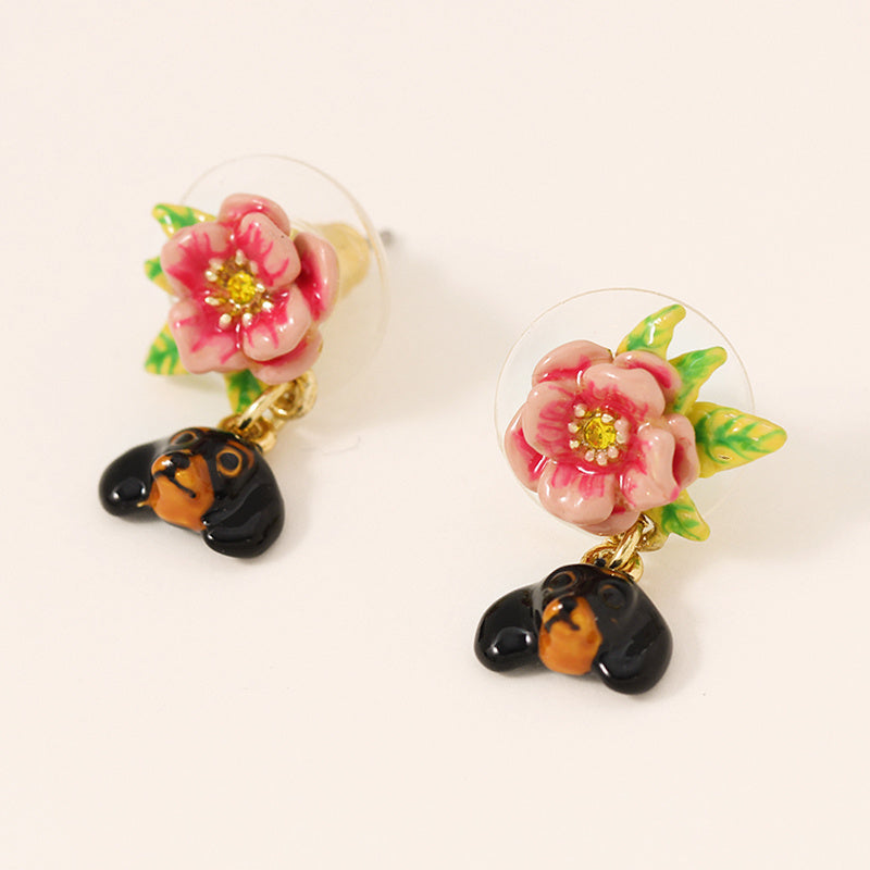 Dog ear clip temperament animal Earrings-Jewearrings