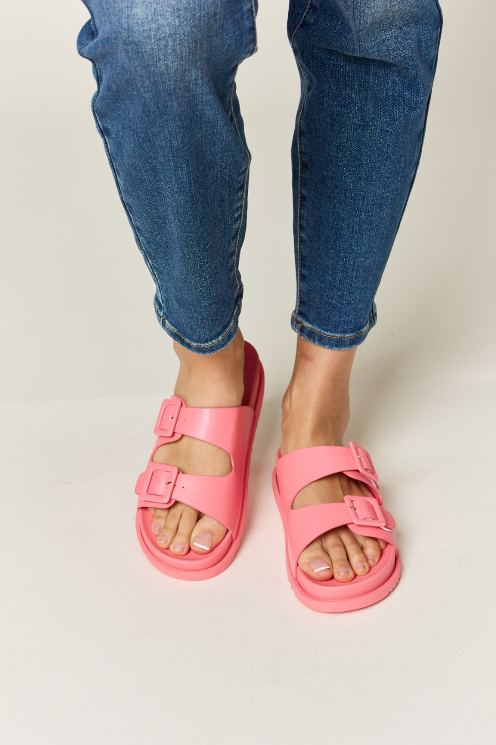 Legend Double Buckle Open Toe Sandals-Jewearrings