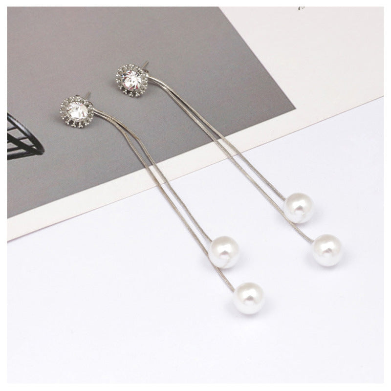 Simulated Pearl Drop Earrings-Jewearrings