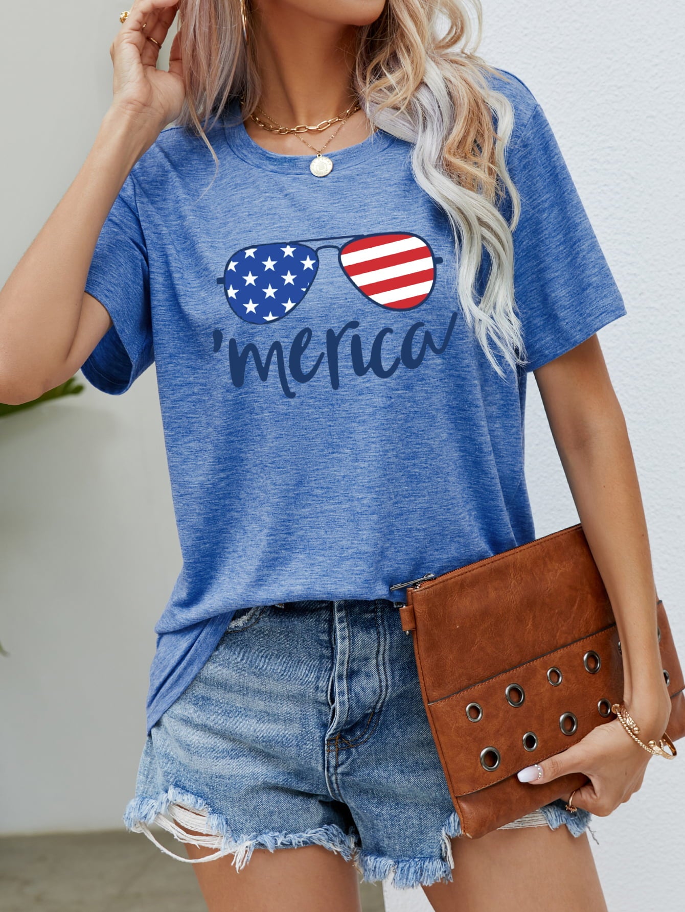 US Flag Glasses Graphic Tee-Jewearrings