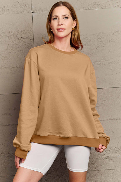 Simply Love Full Size ENJOY THE LITTLE THINGS Round Neck Sweatshirt-Jewearrings