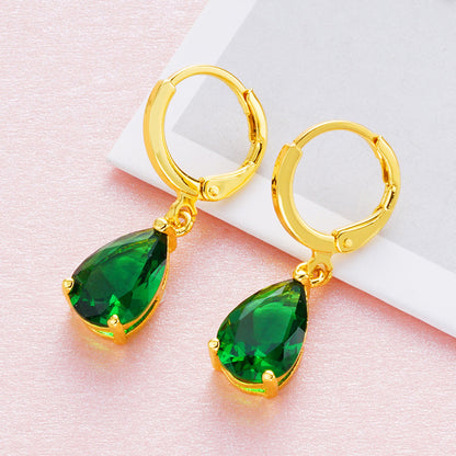 Women's 24K Gold-plated Zircon Earrings-Jewearrings