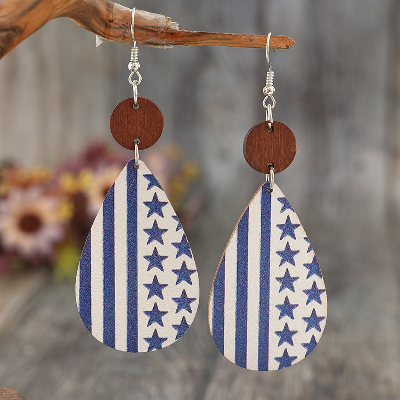 Printed PU Leather Dangle Earrings-Jewearrings