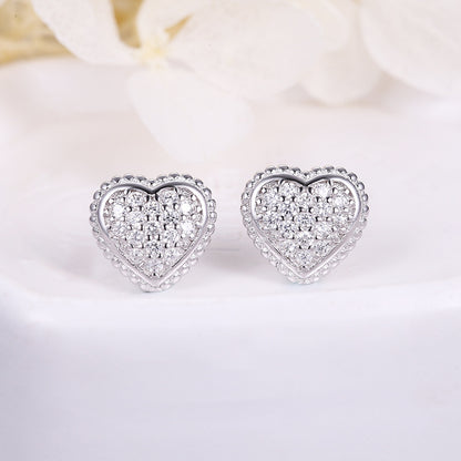 S925 Sterling Silver Heart Earrings-Jewearrings