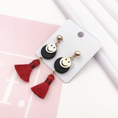 Pearl Flower Earrings Bow Tassel Earrings-Jewearrings