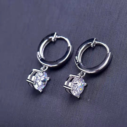 D Color Moissanite Female 925 Silver Plated Trendy Earrings-Jewearrings