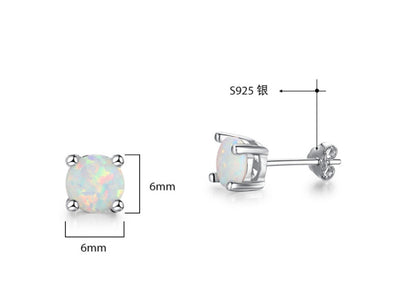 Fashionable And Simple 6mm Sterling Silver S925 Earrings-Jewearrings