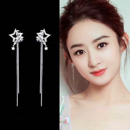 Korean temperament personality silver needle stud earrings women-Jewearrings