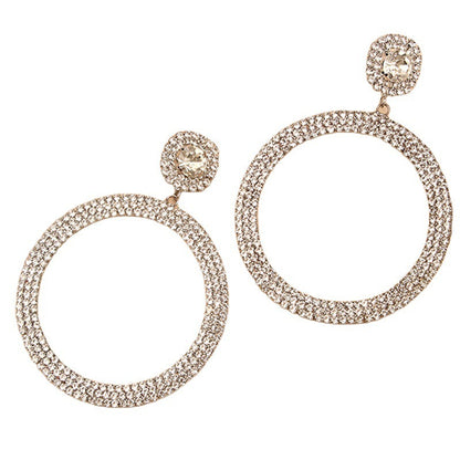 Golden Retro Exaggerated Silver Earrings-Jewearrings