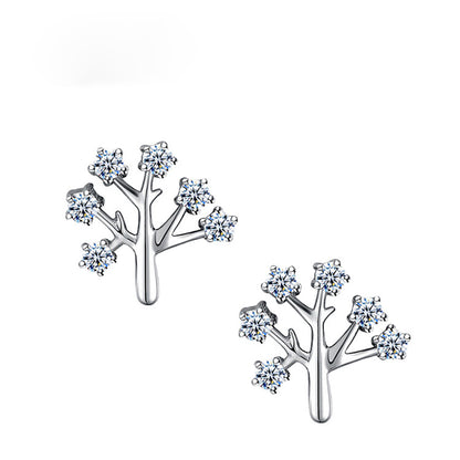 S925 sterling silver Christmas tree earrings-Jewearrings