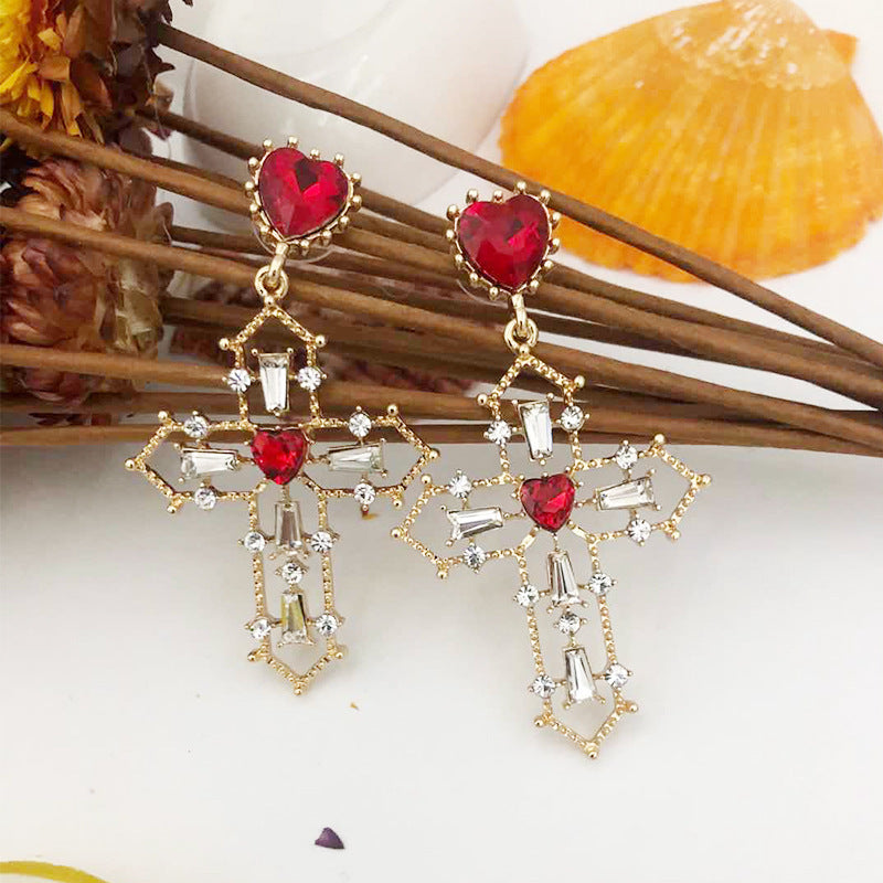 Ladies Cross Earrings-Jewearrings