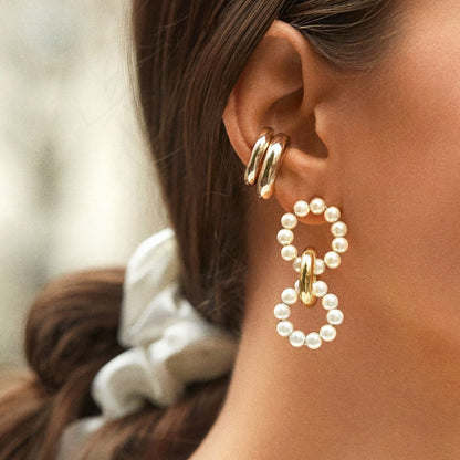 Pearl mosquito coil earrings-Jewearrings