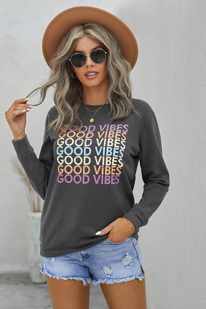 GOOD VIBES Graphic Sweatshirt-Jewearrings