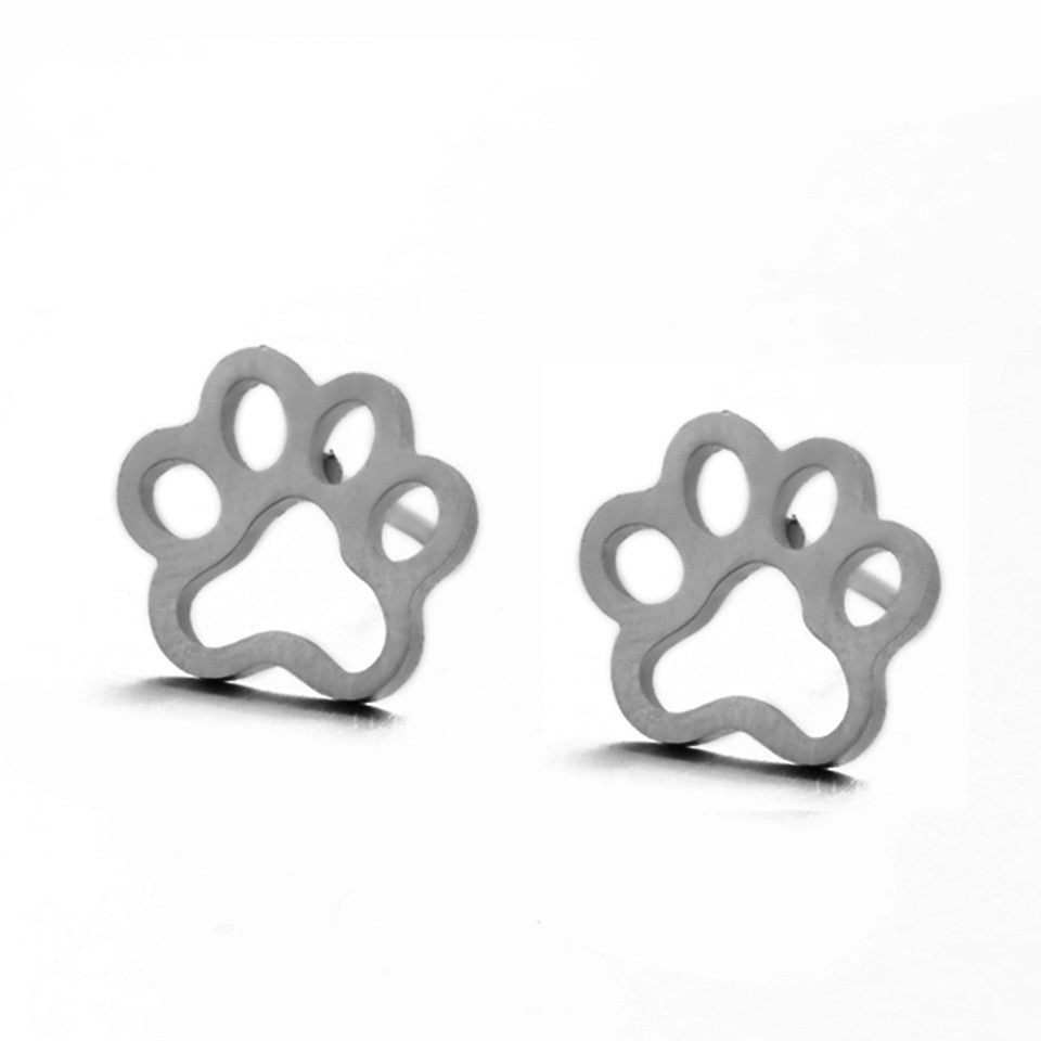 Personality Creative Cat Claw Gold And Silver Alloy Stud Earrings-Jewearrings