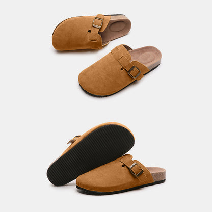 Suede Closed Toe Buckle Slide-Jewearrings