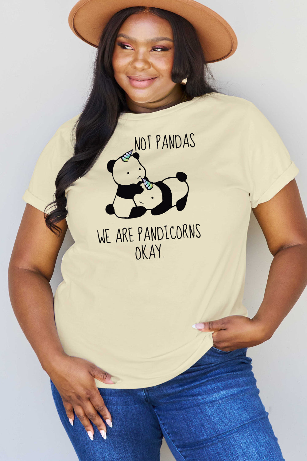 Simply Love Full Size Pandicorn Graphic Cotton T-Shirt-Jewearrings