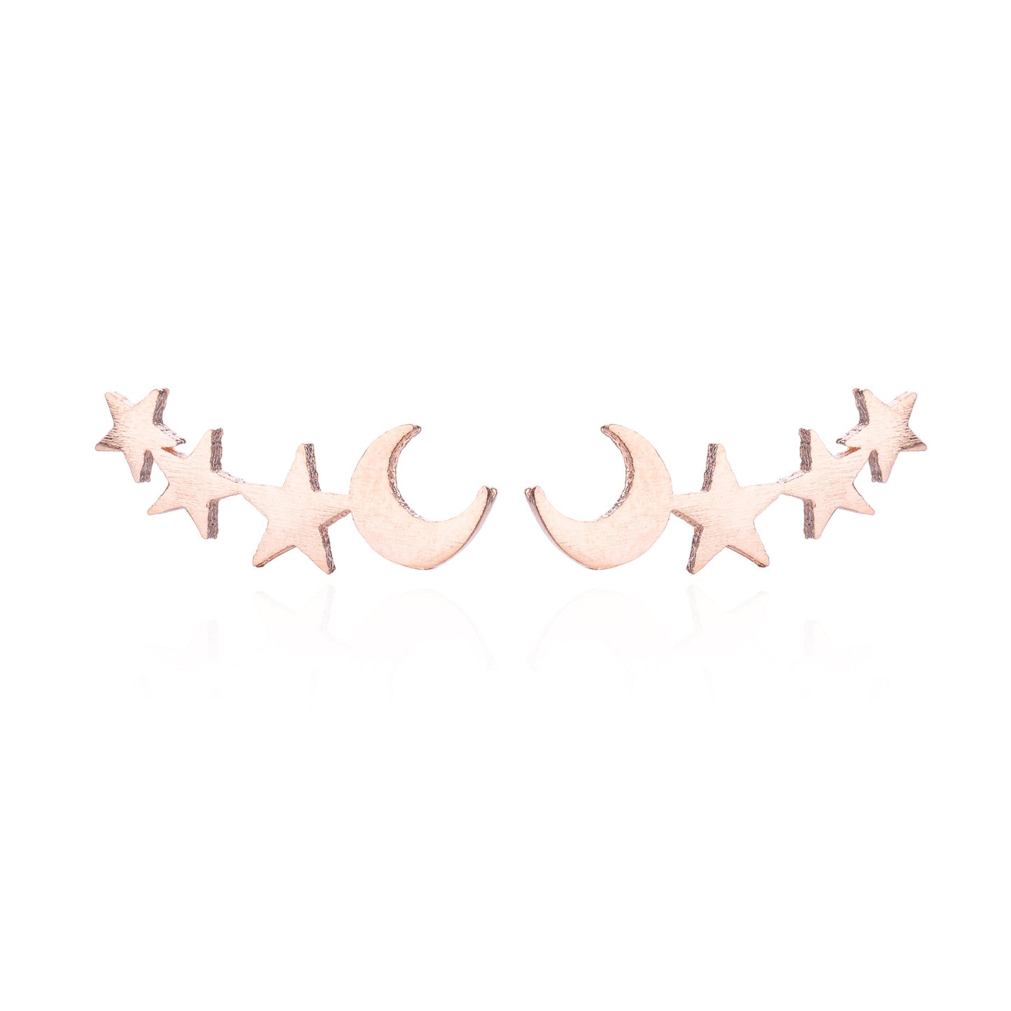 Cute Mini Girl Series Star Moon Combination Stud Earrings University Style Birthday Gift-Jewearrings