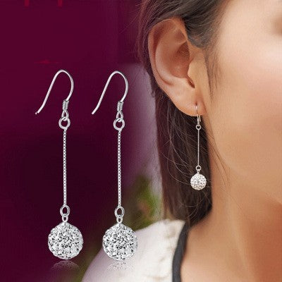 925 Sterling Silver Jewelry Female Star Zircon Tassel Earrings-Jewearrings