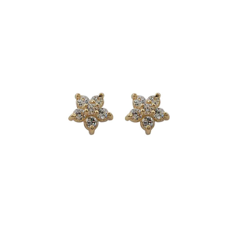 S925 Sterling Silver 14k Yellow Gold Plated Star Stud Earrings-Jewearrings