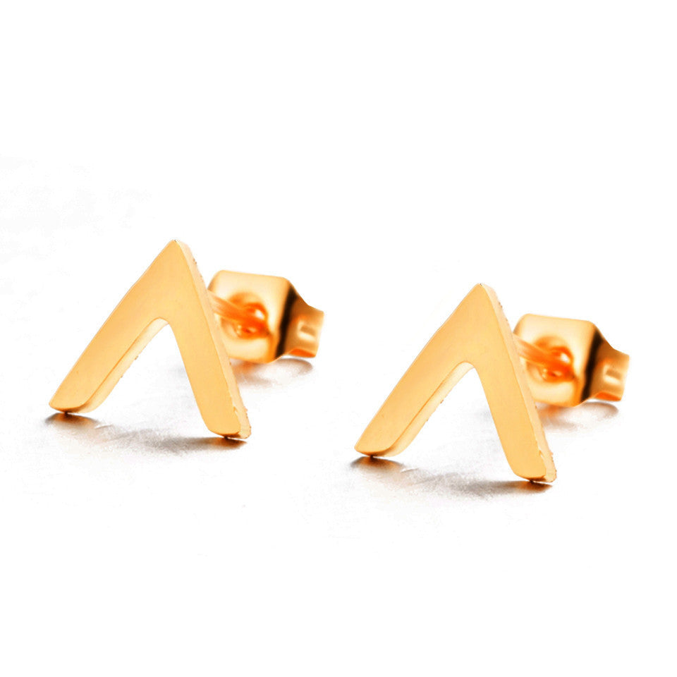 V-shaped gold and silver alloy earrings-Jewearrings